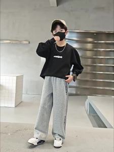 Loose Pants for Kids Boy New Fashion 7-16years old Sweatpants Teens Boys Wide Leg Trouser Casual Pants Thick Sports Pants High Waist Baggy Pants Straight Leg Pants 130-160CM