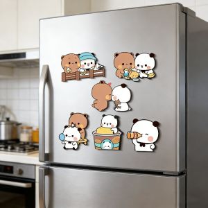 Kawaii Panda Yier Fridge Magnets Cute Bubu Dudu Anime Home Decor Sticker Creative Refrigerator Accessories