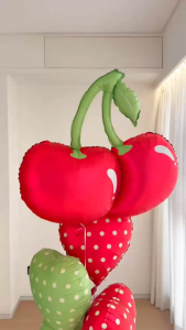 Summer Hawaii Fruit theme 33 inches Matte Glossy Double Red Cherry party decorations aluminum foil balloon