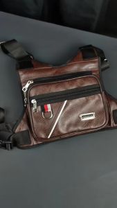 Tas Dada Terbaru Bahan Kulit PU Leather Polo Amstar Chest Bag Chest Rig Bag Waterproof Tas Rompi Tas Selempang Dada