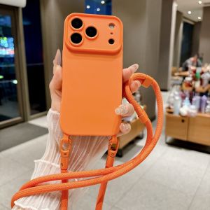 Original Lanyard Case For iPhone 18 Pro Max 17 14 13 15 16 Plus 12 Shockproof Adjustable Crossbody Neck Cord Strap Soft Cover