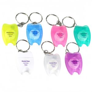 2pcs 10M Dental Floss Roll Mint Flavor Portable Keychain Case Floss Container Oral Hygiene Teeth Cleaning Tool for Adults