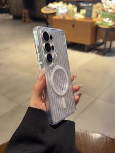 Transparent Wave-patterned Shockproof Magnetic Charging Compatible Phone Case