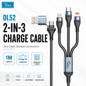 DL52 4-in-1 Charging Cable 1M USB Type C Lightning Micro USB Fast Charge Cable Aluminium Multi Cable