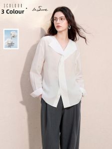 3COLOUR·S | Summer New Turn-down Collar Long Sleeve Simple Womens Shirt
