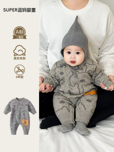 Spring Autumn Baby Boy Romper Knitted Warm Long Sleeve Cotton Onesie Cute Cartoon Style Infant Clothes 3-6 Months to 2 Years Old