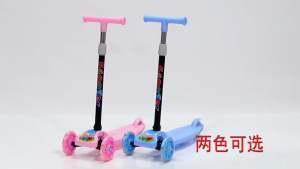 Kids 3-Wheel Scooter na may LED Light Up Wheels Ligtas na Outdoor Ride-On Laruan para sa mga Bata