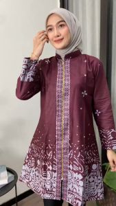 Atasan Tunik Batik Busui Tunik Dress Batik Wanita Kerja Kantoran Modern Kekinian