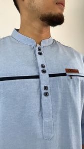 Baju Koko Pria Dewasa Kurta Pakistan Premium Kain Katun Oxford Lengan ¾