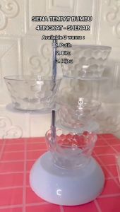 BISA COD SIENA RAK TEMPAT BUMBU MASAK ANTI DEBU FREE PENUTUP DAN SENDOK/ KRISTAL ELEGANT 4 SUSUN RAK BUMBU PUTAR SEASONING BOX