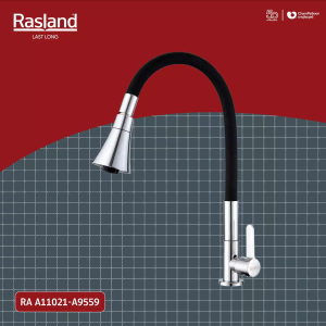 ก็อกซิงค์น้ำเย็นเคาน์เตอร์ ผลิตจากสแตนเลสสีเงา งวงก๊อก PVC สีดำ ดัดโค้งได้ 360 องศา หมุนปากก๊อกปรับน้ำ 2 ระบบ ปากก๊อกถอดล้างง่าย รองรับการใช้งานซิงค์ 2 หลุมได้ค่อนข้างดีเยี่ยม ติดตั้งกับซิงค์มาตราฐานทั่วไป รับประกันไส้วาล์ว 10 ปี | RA A11021-A9559