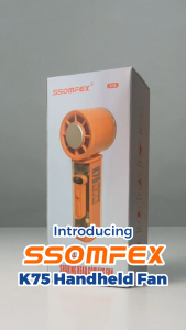 SSOMFEX K75 Handheld Fan with Automatic Head Shaking Refrigeration Mode LED Lighting Lamp 3000mAh & 1.2-9h Using Time