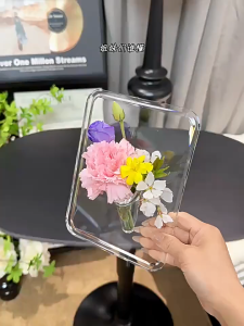 Eyre Bingkai Bunga Akrilik Transparan - Vas Tanaman Air Dekorasi Meja Ruang Tamu Elegan