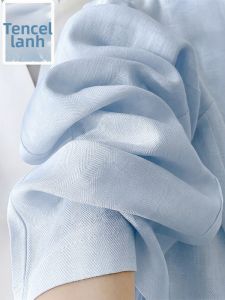 XINGJUSHE | Blue Breathable Sun-protective Ramie Linen Trousers
