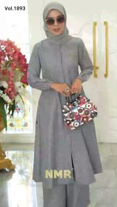NMR Setelan Kulot Tunik Linen Poly Vol 1893-3