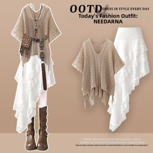 NEEDARNA | Summer Vacation White Bohemian Style Dress