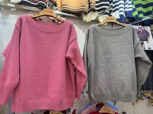 YUEZHONGWEI | Irregular Asymmetrical Shoulder Pink Sweater