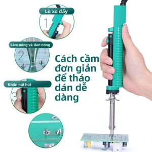 Máy Hút Thiếc Hàn Điện YIHUA 929D-V Với Đầu Hút Dành Cho Việc Hút Thiếc Hàn Xuyên Lỗ - Máy Hút Thiếc Hàn