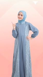 Gamis Brukat Anak Remaja Tanggung Usia 11 sampai 16 Tahun Baju Muslim Lebaran 2025 Bahan Cringkle