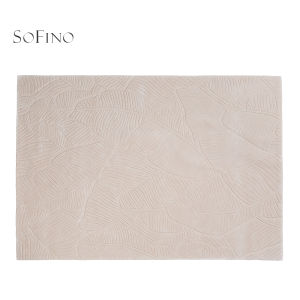 SoFINO | Simplicity and Luxury Minimalist Plain White Handmade Wool Silk Custom Carpet