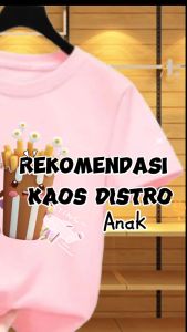 T-Shirt Anak Perempuan Campuran Kapas Grafis Kentang & Minuman Warna Cerah - Lengan Pendek - Usia 2-12 Tahun