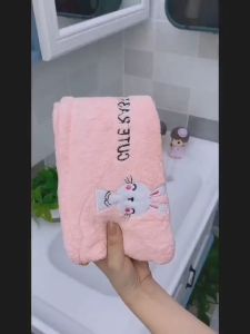 korean cute Quick Dry Hair Cap Turban Wrap Towel Hat Bathroom