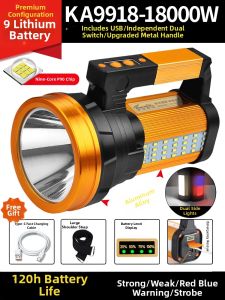 High Beam Long Range Rechargeable Multi-functional Handheld Searchlight