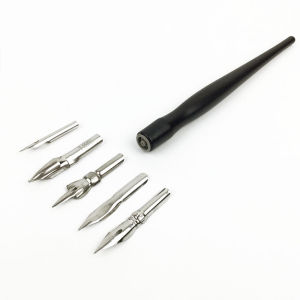 Pena Kalam Kaligrafi 1 Set Fountain Pen Kaligrafi Calligraphy Pen Manga Comic Pen Drawing Tools 1 Pen Holder + 5 Nibs