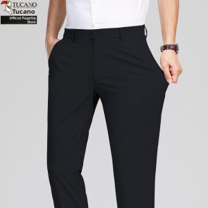 TUCANO | Slim Fit Wrinkle Resistant Summer Ice Silk Mens Business Casual Pants