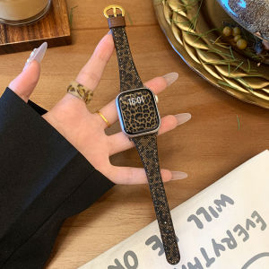 Uhada | Vintage Leopard Pattern Permeable Leather Watch Strap
