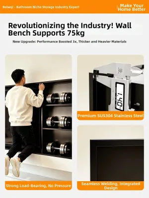 BEIQIVI | Stainless Steel Recessed TV Background Wall Custom Cabinet