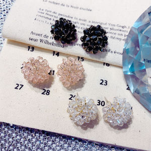 Super Shiny S925 Silver Needle Crystal Earrings Womens Fashion Floral Dangle Earrings Elegant Jewelry Accessories