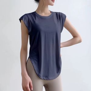 สำหรับผู้หญิงชุดฝึกพิลาทิสเสื้อกล้ามกีฬาแห้งเร็วเป็นมิตร เสื้อยืดโยคะแขนสั้นทรงหลวมสำหรับผู้หญิงชูด เสื้อผ้าลึกพิลาทิส หรือคุณภาพผิว