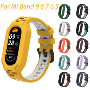 Silicone Sport Strap For Xiaomi Mi Band 9 8 7 6 5 Replacement Soft TPU Case Smartwatch Wristband For Xiaomi Mi Band 9 Bracelets