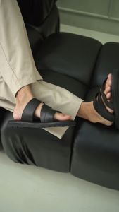 Cogen Sandal Pria Sendal Kulit Nyaman - Feel Nufort - Cello Black