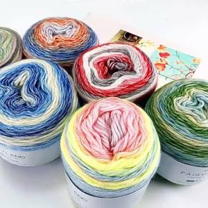 Cake Yarn Gradient Ombre Milk Cotton Yarn Ball for Scarf Hat Crochet diy Hand-woven Material Kit