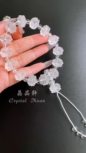[现货] 白水晶莲花手串｜净化守护 × 灵性提升 × 心境平和｜Clear Quartz Lotus Bracelet｜Purification • Clarity • Peace
