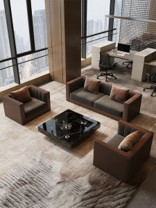Luxurious Business Reception Straight Row Sofa Hotel Lobby Beauty Salon Waiting Area Office Furniture High Density Sponge