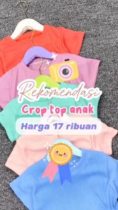 Lalisa Crop Top 1-3 Tahun / Kaos Knit Anak Perempuan Polos Baju Serut Anak Perempuan Bahan Cotton Rib Tebal Stretch Balita 2-5 Tahun Blouse Atasan kiosbalitafawa