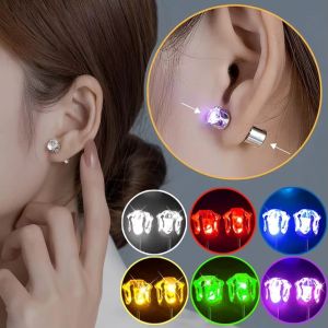 1Pc Christmas Fashion Led Light Bling Studs Earrings for Women Girls Unique Party Night Earring Studs Couple Shining Studs Fashion Jewelry