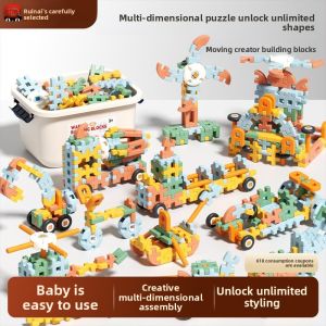 MONLEYTA | Childrens Large Multi-Dimensional Building Blocks Assembly Toy New Intelligent Development Brain Training Boys Girls Playset
