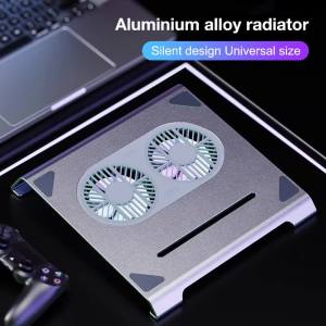 FORZOLA Làm Mát Bằng Không Khí Laptop Chơi Game Tấm Làm Mát Quạt Kép Tản Nhiệt Đứng Cho 12-17 Inch Laptop Cổng USB Hợp Kim Nhôm