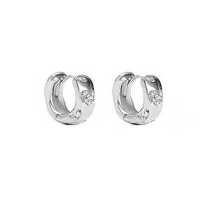 New Arrival Silver Heart Shaped Diamond Embedded Earrings Luxury Sensation Elegant Design Fashionable Jewelry for Women