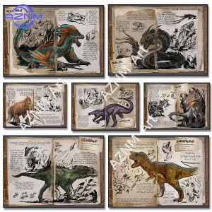 1Pc Frameless Modular Canvas Ark Survival Evolved Pictures Painting Survival Game Home Decor Print Dinosaur Poster Living Room M