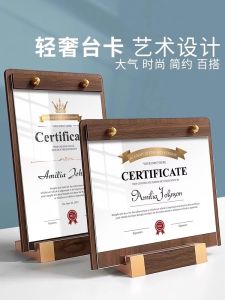 Modern Acrylic Tabletop Picture Frame Transparent Patent Certificate Award Display Stand Home Decor Rectangular Frame E0224