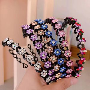 พลัม Rhinestone สําหรับผู้หญิงแฟชั่นสาวล้างหน้า Hairband