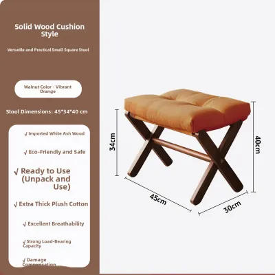 Retro Style Solid Wood Small Stool Footrest for Sofa And Office Home Leisure Furniture Low Table Footrest Pedal Stool