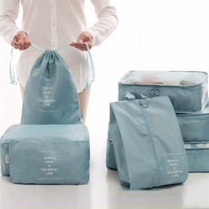 [7pcs] Homy Travel Stoage Bag Travel Organiser Foldable Luggage Set Washable Travel Pouch 7 In 1 Packing Bag for Clothes Shoes Underwear