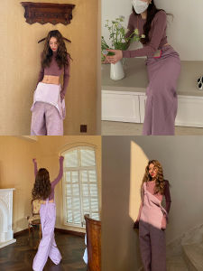 Smol Simple Three-Color Long-Sleeve Knitted Top High Waist Short Style Base Layer Shirt round Neck Commute Pure Color Regular Fit