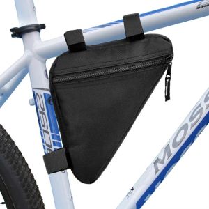 Bike Triangle Frame Bag Waterproof – Cycling Tool Pouch with Velcro Mount Large Capacity for Phone Keys Repair Kits (Black)